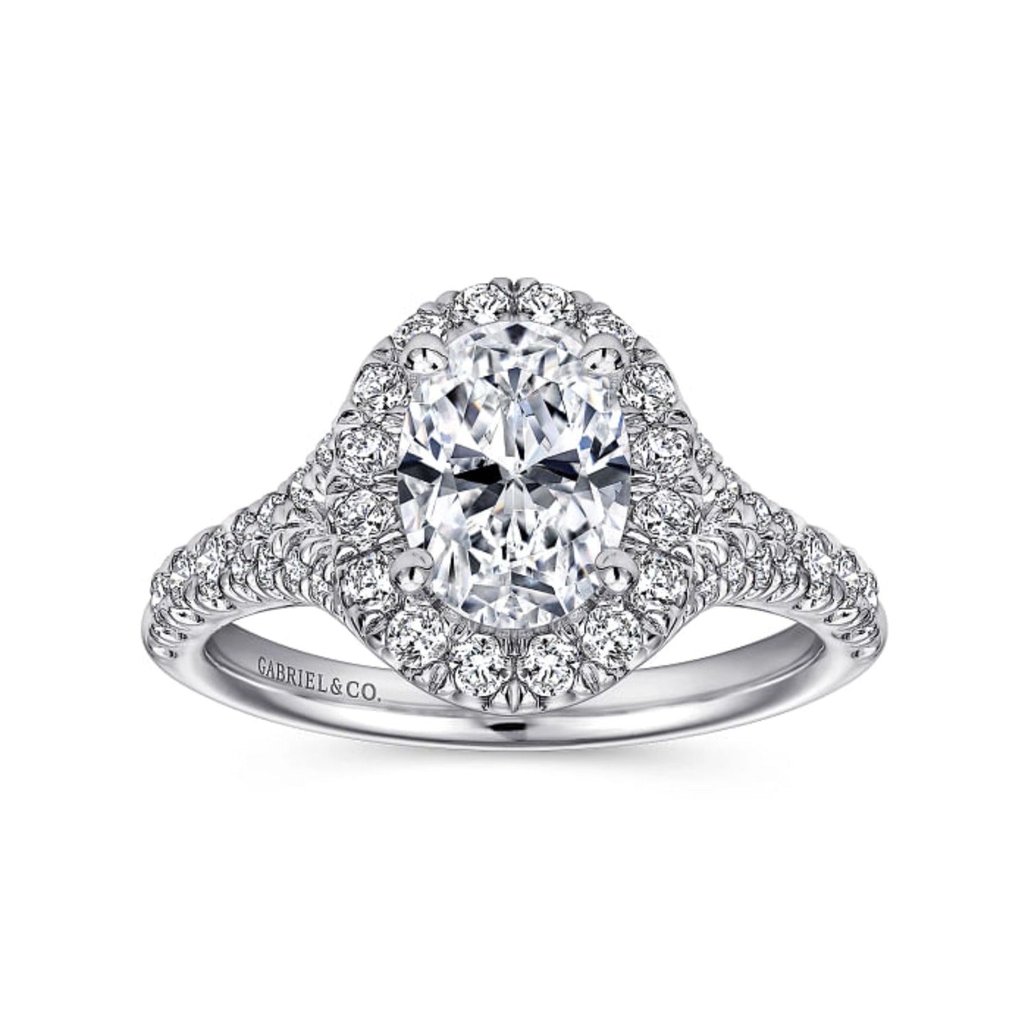 Gabriel & Co. "Kennedy" Oval Halo Diamond Engagement Ring