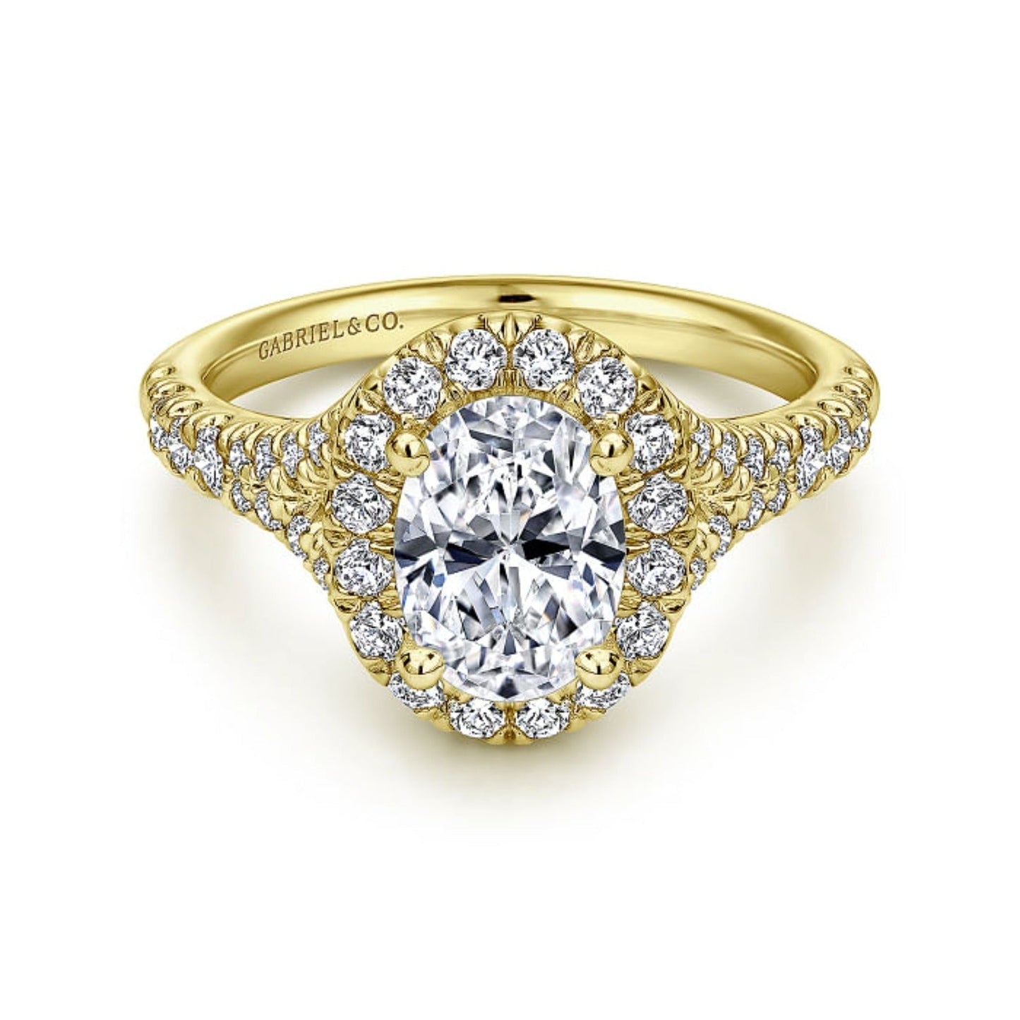 Gabriel & Co. "Kennedy" Oval Halo Diamond Engagement Ring