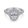 Gabriel & Co. "Kennedy" Oval Halo Diamond Engagement Ring