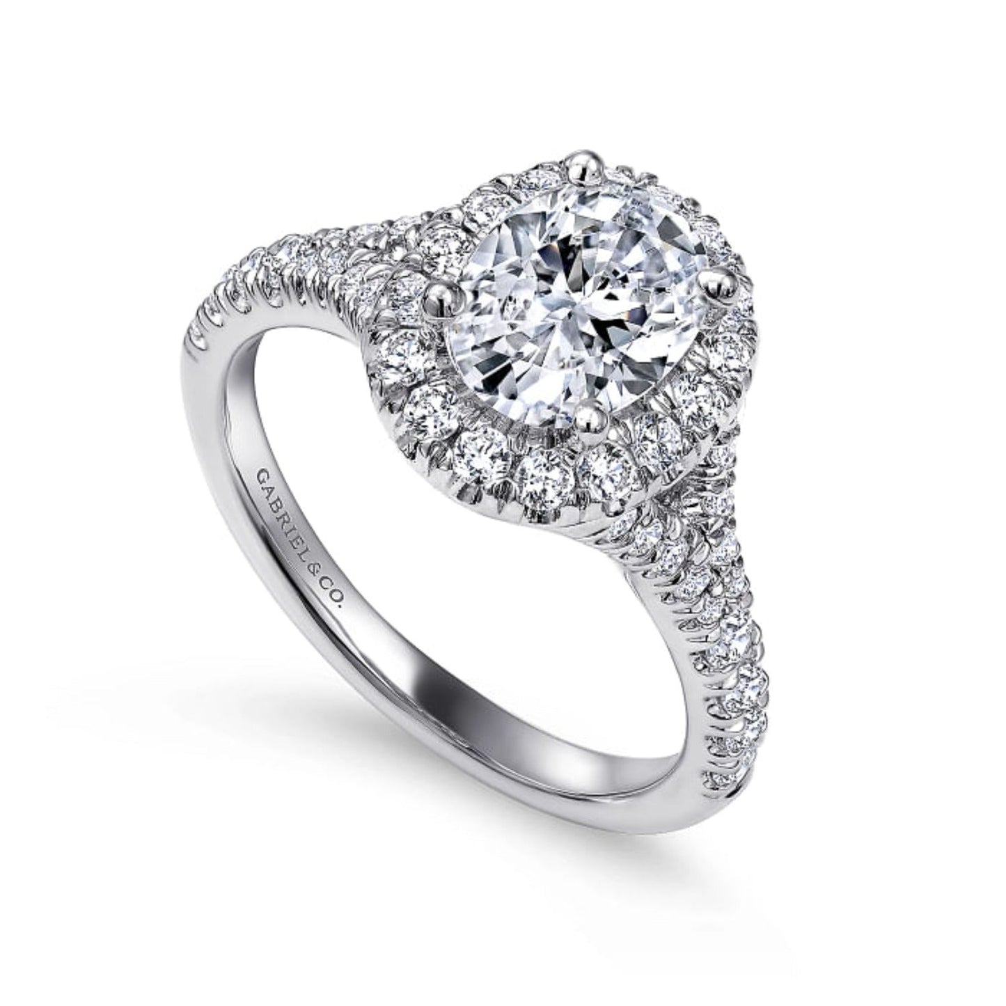 Gabriel & Co. "Kennedy" Oval Halo Diamond Engagement Ring