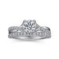 Gabriel & Co. "Leigh" Twist Split Shank Diamond Engagement Ring