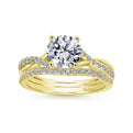 Gabriel & Co. "Leigh" Twist Split Shank Diamond Engagement Ring