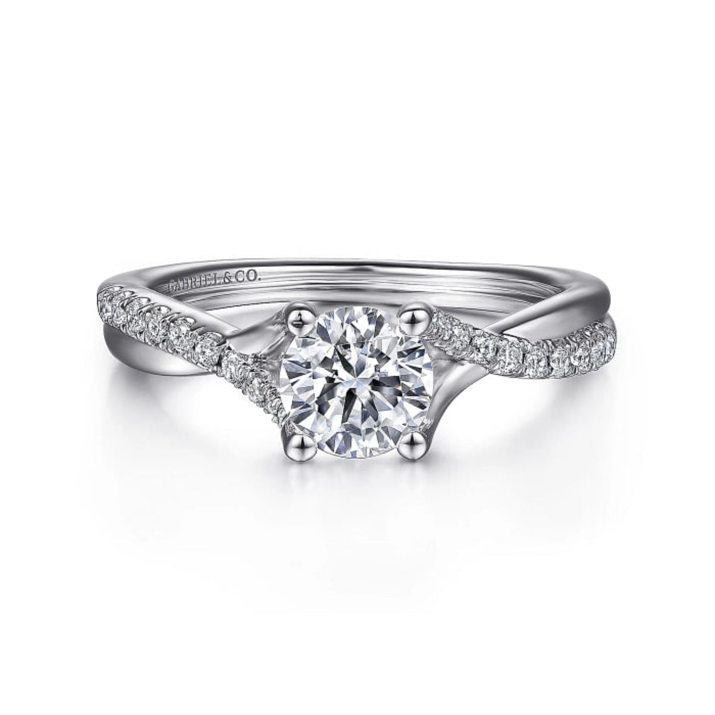 Gabriel & Co. "Leigh" Twist Split Shank Diamond Engagement Ring