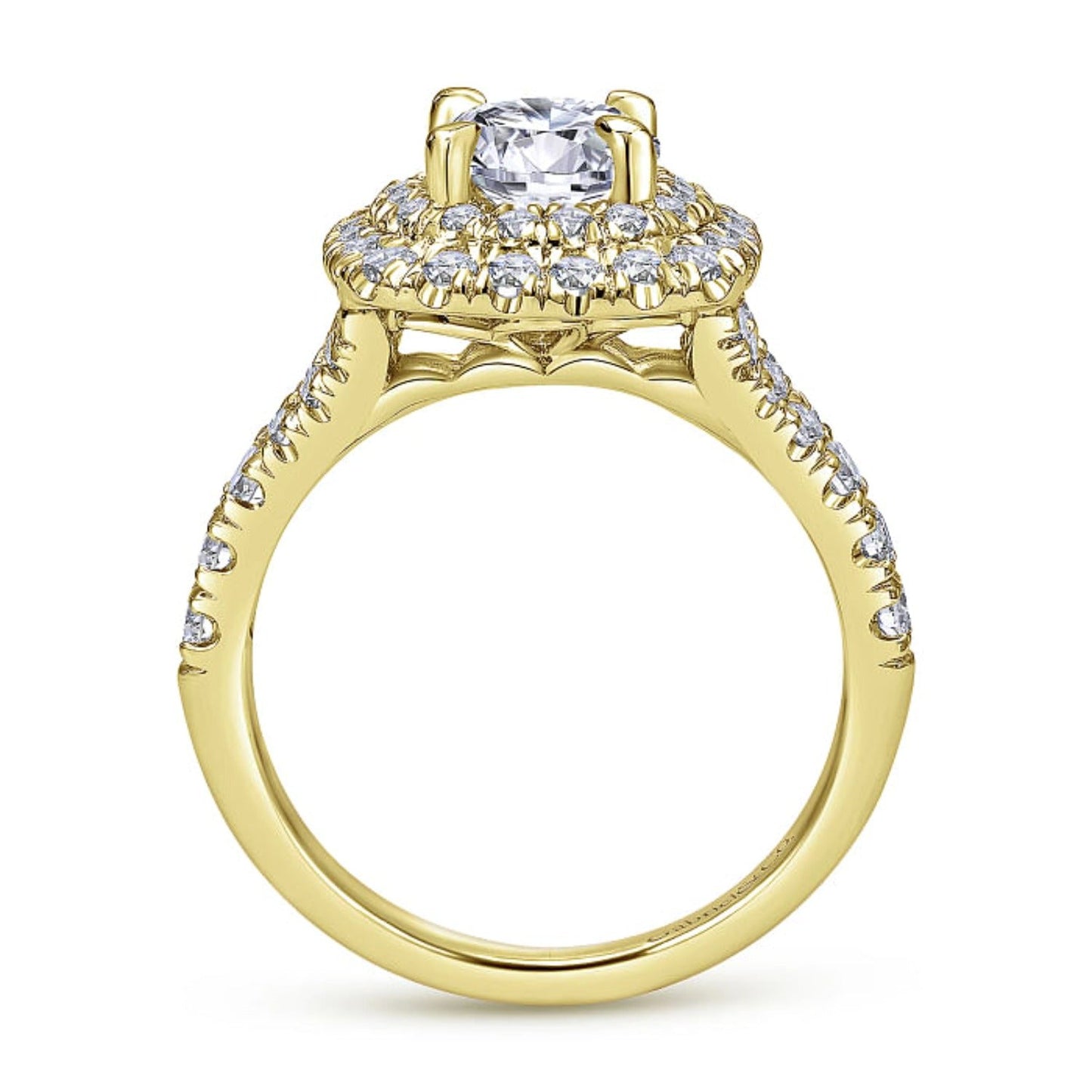 Gabriel & Co. "Lexie" Cushion Shaped Double Halo Diamond Engagement Ring