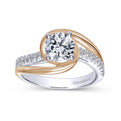 Gabriel & Co. "Lucca" Bypass Halo Diamond Engagement Ring