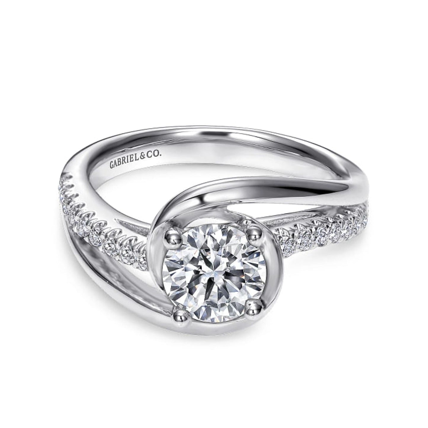 Gabriel & Co. "Lucca" Bypass Halo Diamond Engagement Ring