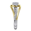 Gabriel & Co. "Lucca" Bypass Halo Diamond Engagement Ring