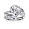 Gabriel & Co. "Lucca" Bypass Halo Diamond Engagement Ring