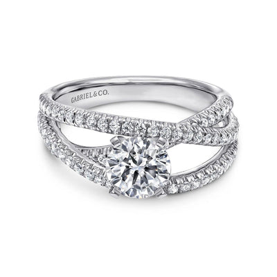 Gabriel & Co. "Mackenzie" Freeform Twist Diamond Engagement Ring