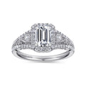 Gabriel & Co. "Marlena" Emerald Cut Halo Diamond Engagement Ring