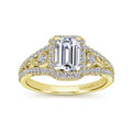 Gabriel & Co. "Marlena" Emerald Cut Halo Diamond Engagement Ring