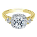 Gabriel & Co. "Martine" Cushion Halo Diamond Halo Engagement Ring