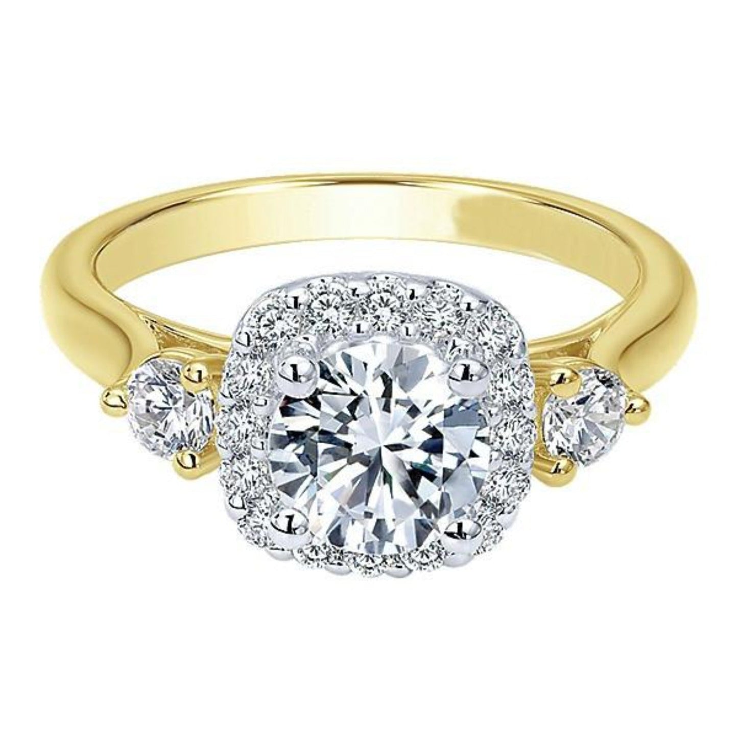 Gabriel & Co. "Martine" Cushion Halo Diamond Halo Engagement Ring