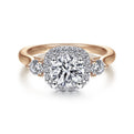 Gabriel & Co. "Martine" Cushion Halo Diamond Halo Engagement Ring