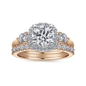 Gabriel & Co. "Martine" Cushion Halo Diamond Halo Engagement Ring