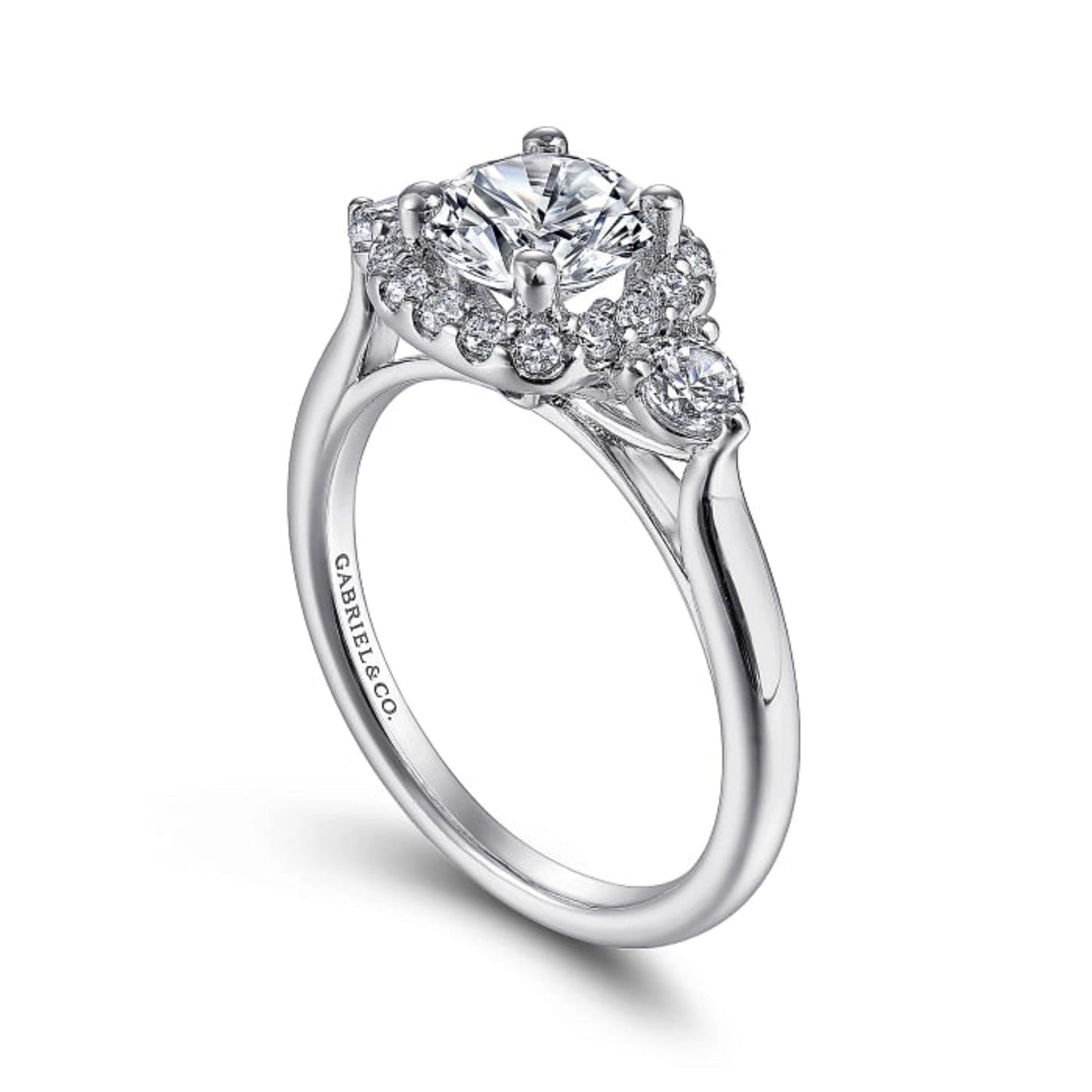 Gabriel & Co. "Martine" Cushion Halo Diamond Halo Engagement Ring