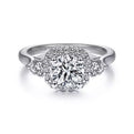 Gabriel & Co. "Martine" Cushion Halo Diamond Halo Engagement Ring