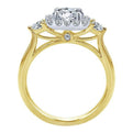 Gabriel & Co. "Martine" Cushion Halo Diamond Halo Engagement Ring