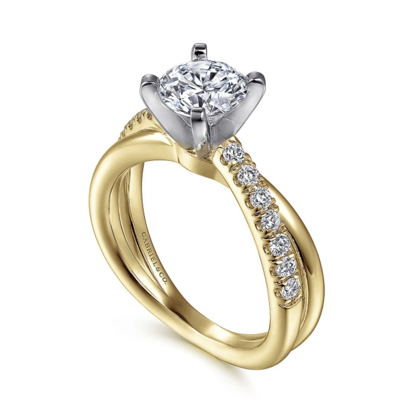 Gabriel & Co. "Morgan" Bypass Twist Diamond Engagement Ring