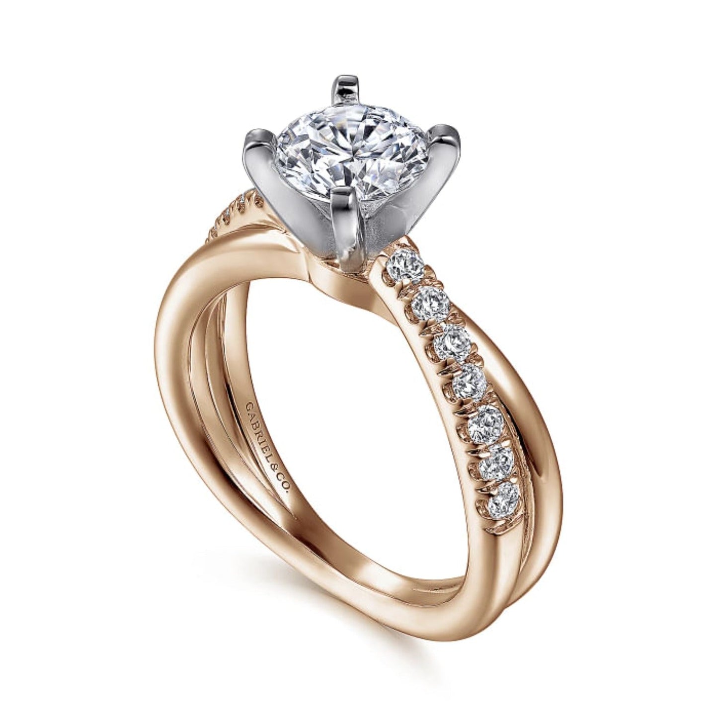 Gabriel & Co. "Morgan" Bypass Twist Diamond Engagement Ring