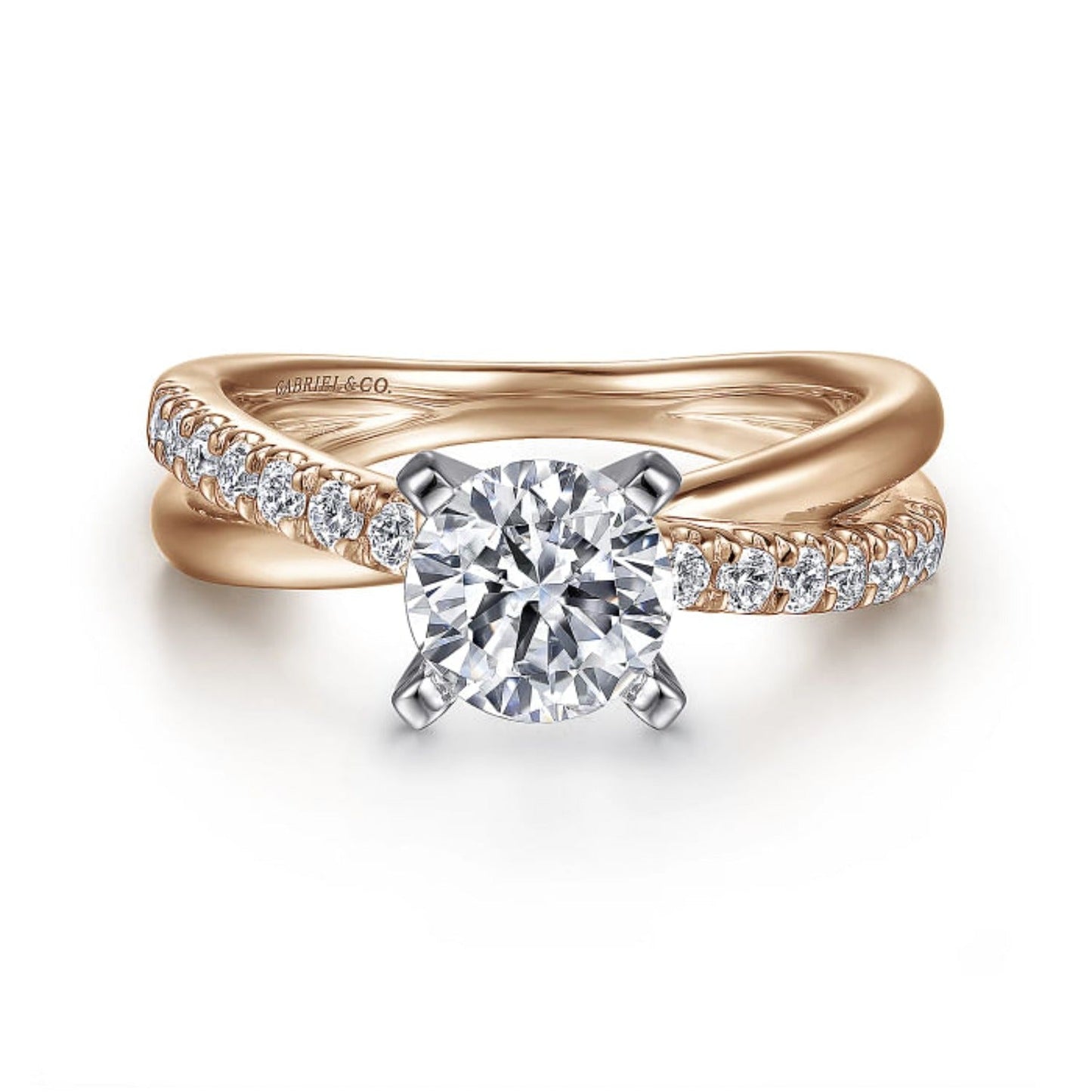 Gabriel & Co. "Morgan" Bypass Twist Diamond Engagement Ring