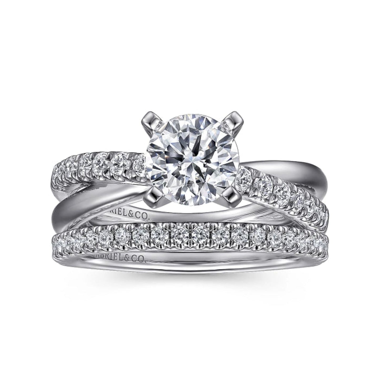 Gabriel & Co. "Morgan" Bypass Twist Diamond Engagement Ring