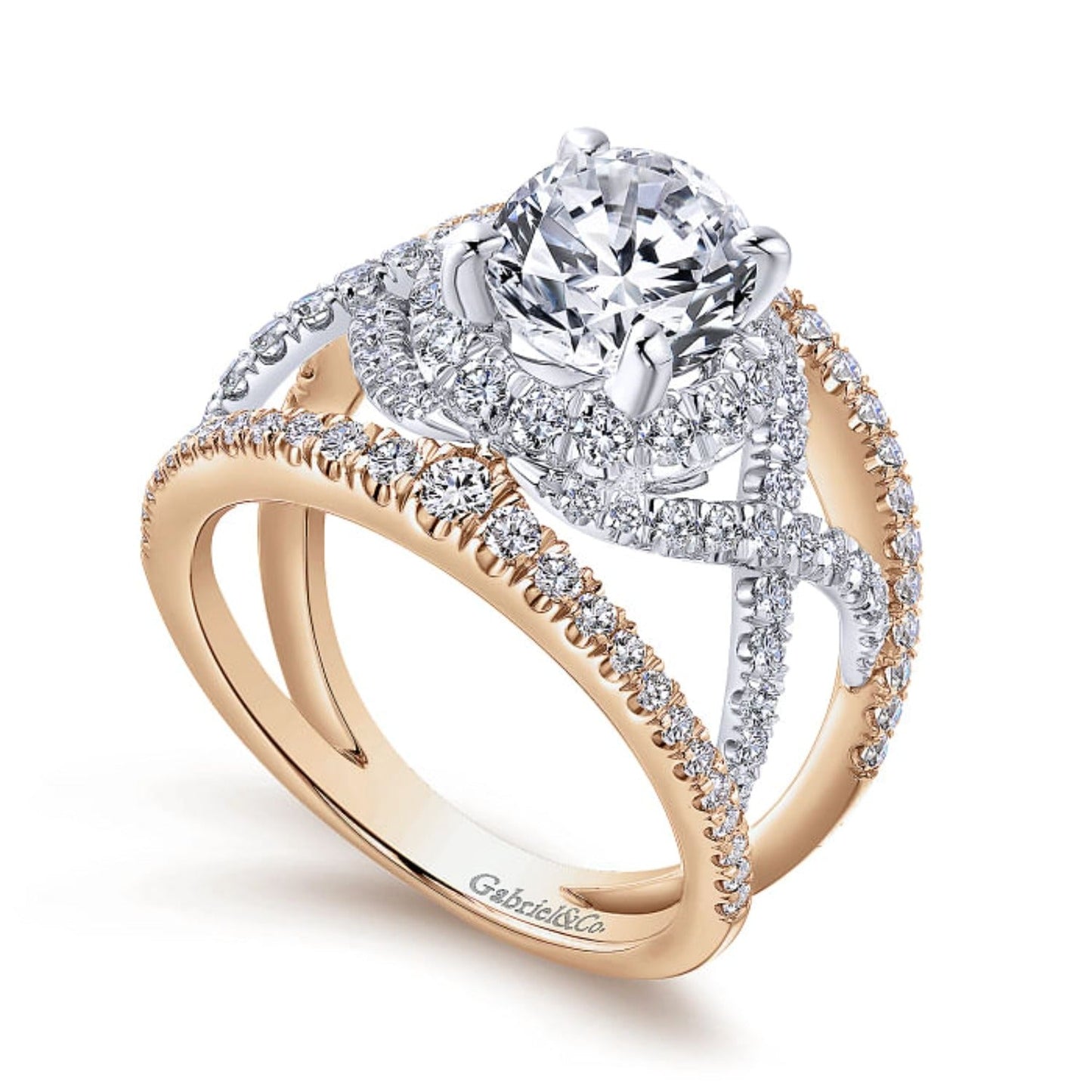 Gabriel & Co. "Naples" Halo Diamond Engagement Ring