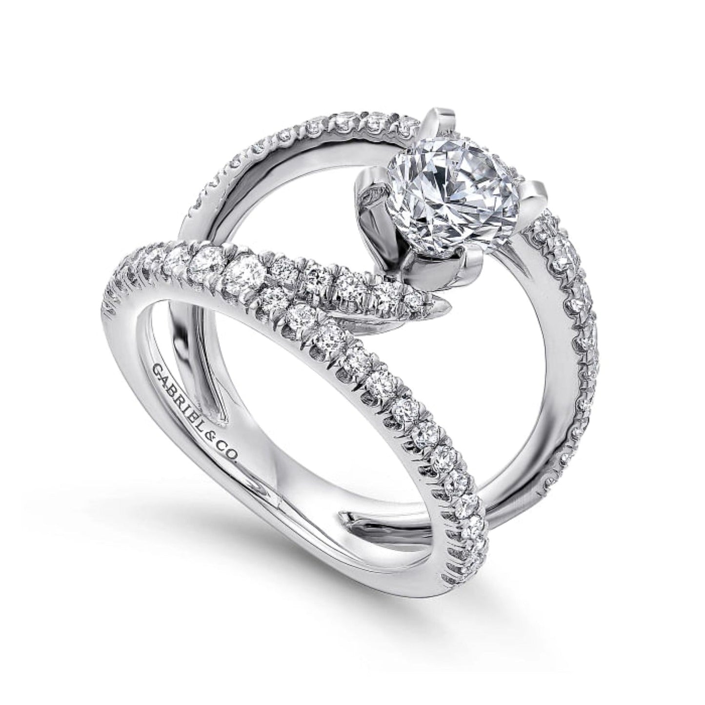 Gabriel & Co. "Nova" Split Shank Diamond Engagement Ring