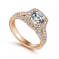 Gabriel & Co. "Perennial" Cushion Halo Diamond Engagement Ring