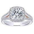 Gabriel & Co. "Perennial" Cushion Halo Diamond Engagement Ring