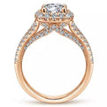 Gabriel & Co. "Perennial" Cushion Halo Diamond Engagement Ring