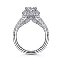 Gabriel & Co. "Perennial" Cushion Halo Diamond Engagement Ring