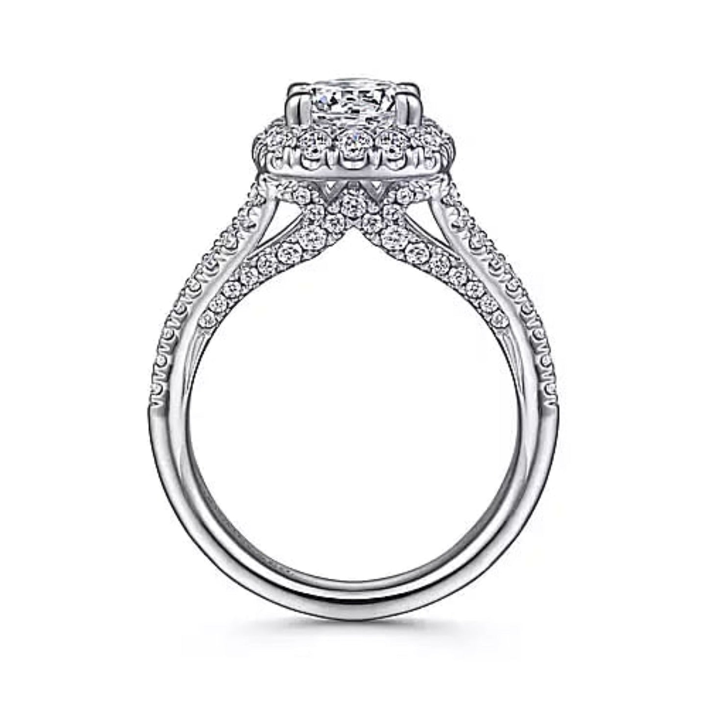 Gabriel & Co. "Perennial" Cushion Halo Diamond Engagement Ring