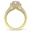 Gabriel & Co. "Perennial" Cushion Halo Diamond Engagement Ring