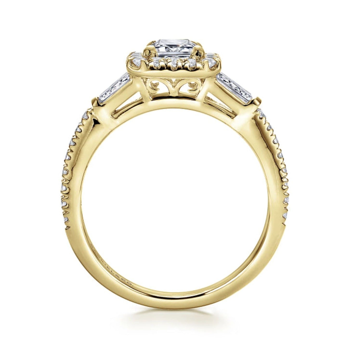 Gabriel & Co. "Raveena" Three Stone Diamond Engagement Ring