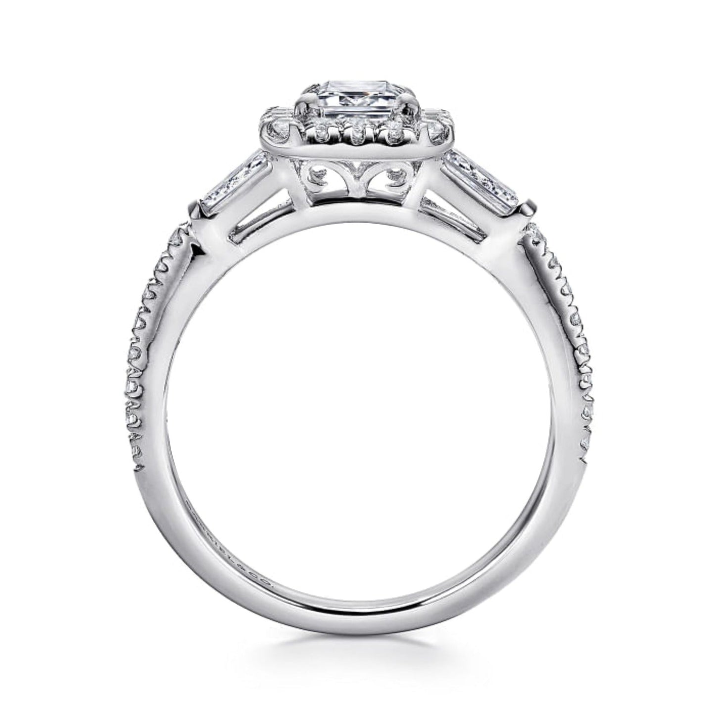 Gabriel & Co. "Raveena" Three Stone Diamond Engagement Ring