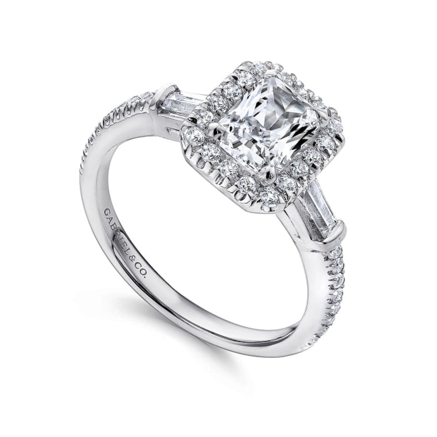 Gabriel & Co. "Raveena" Three Stone Diamond Engagement Ring