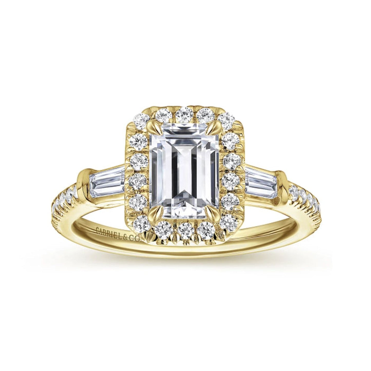 Gabriel & Co. "Raveena" Three Stone Diamond Engagement Ring