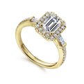 Gabriel & Co. "Raveena" Three Stone Diamond Engagement Ring