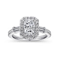 Gabriel & Co. "Raveena" Three Stone Diamond Engagement Ring