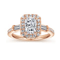 Gabriel & Co. "Raveena" Three Stone Diamond Engagement Ring