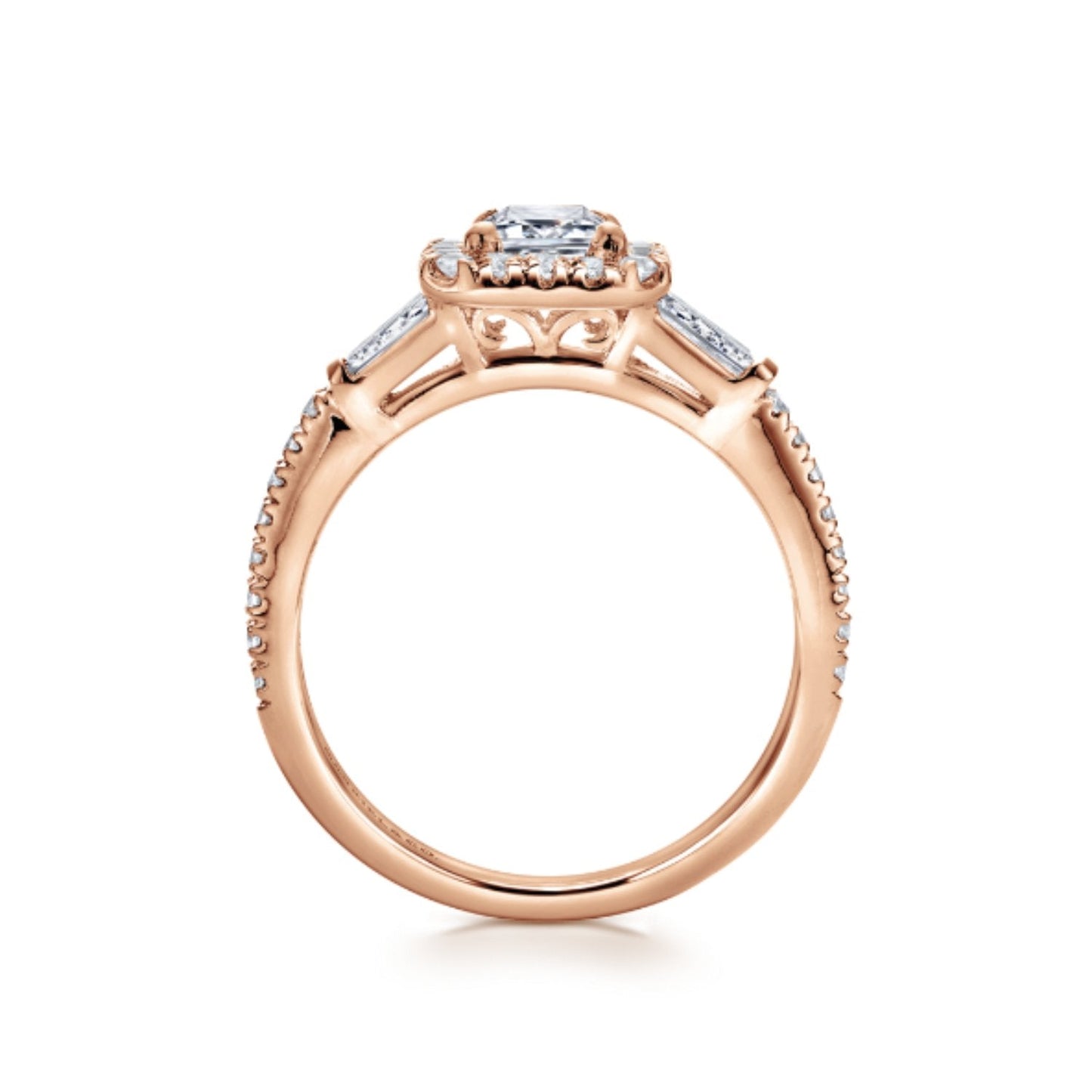 Gabriel & Co. "Raveena" Three Stone Diamond Engagement Ring