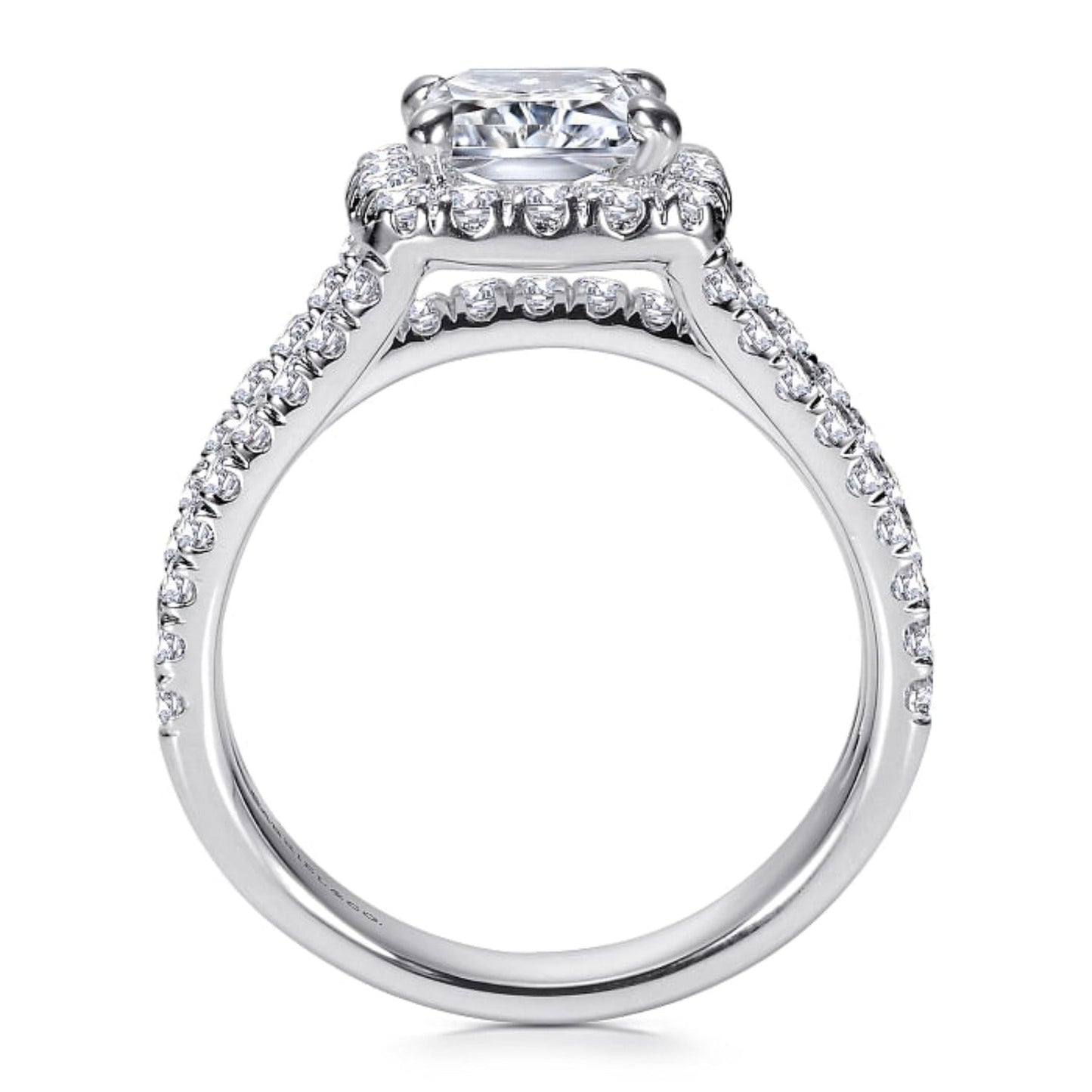 Gabriel & Co. "Sabrina" Halo Three Row Diamond Engagement Ring