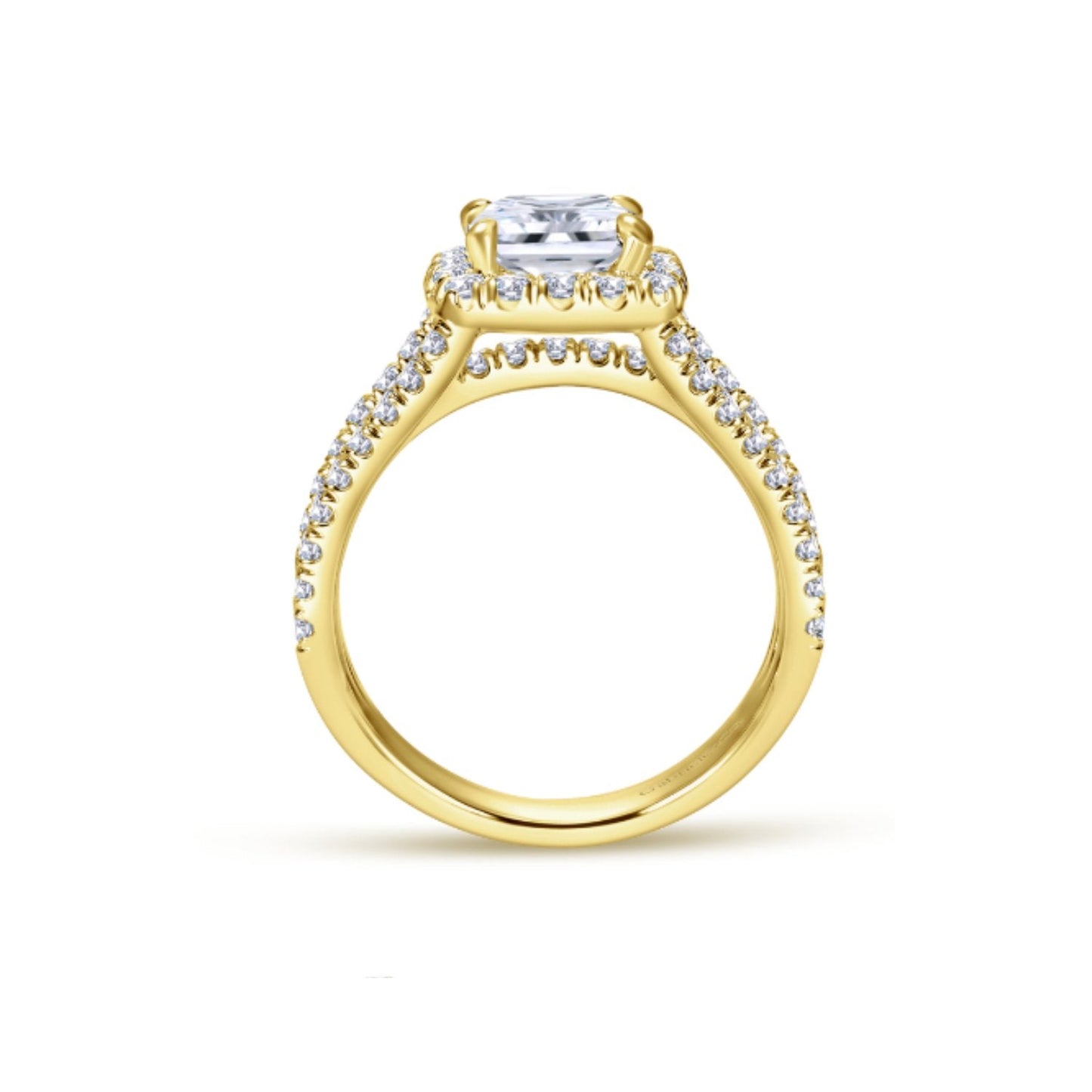 Gabriel & Co. "Sabrina" Halo Three Row Diamond Engagement Ring