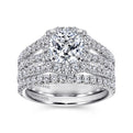 Gabriel & Co. "Sabrina" Halo Three Row Diamond Engagement Ring