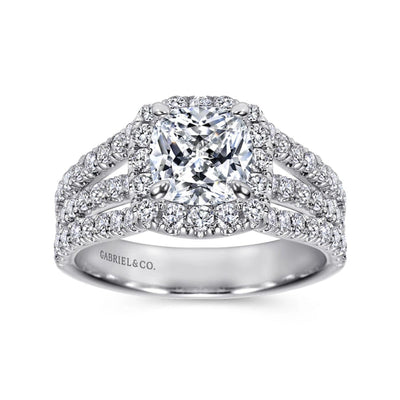 Gabriel & Co. "Sabrina" Halo Three Row Diamond Engagement Ring