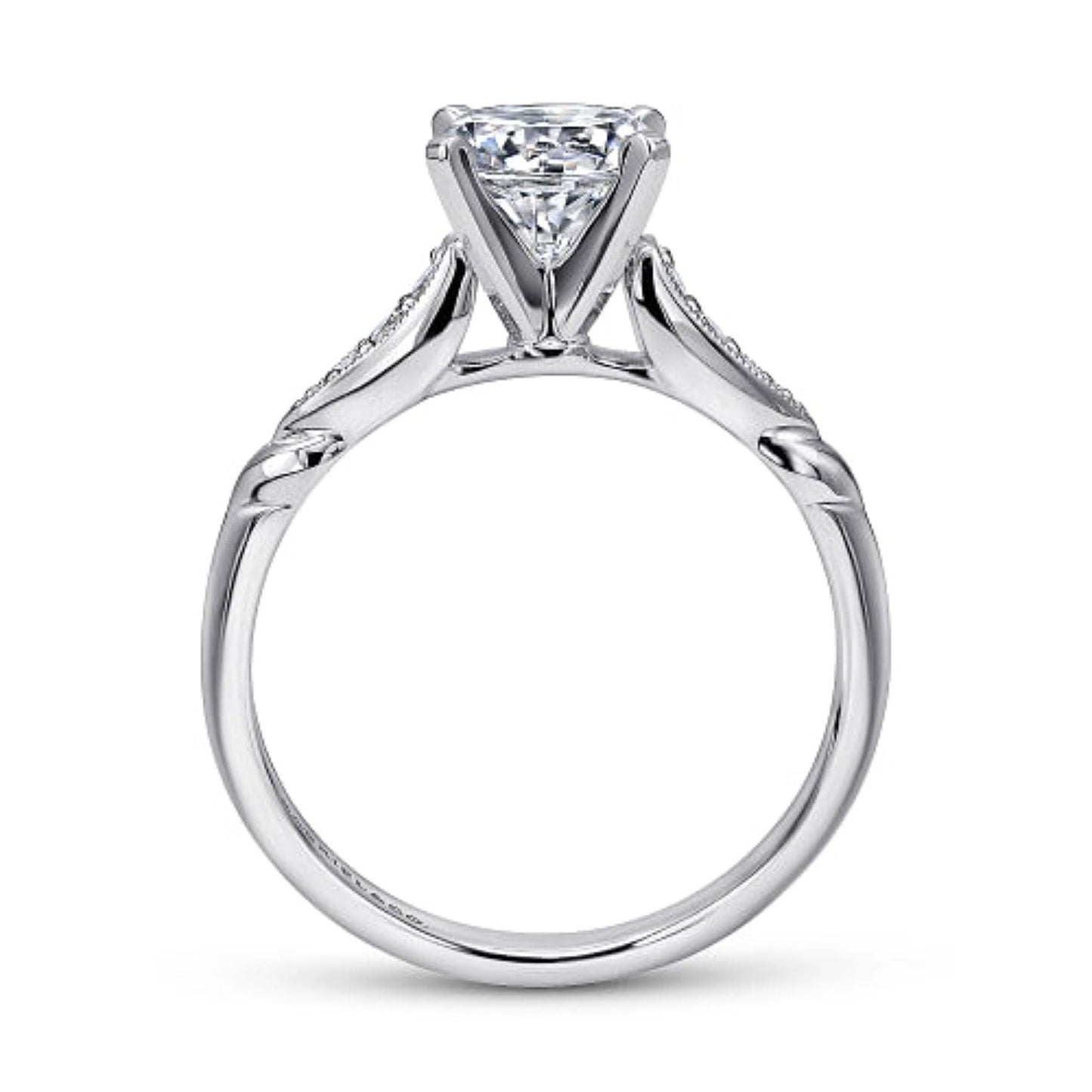 Gabriel & Co. Sculptured Shoulder Diamond Engagement Ring