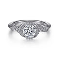 Gabriel & Co. "Shae" Crossover Halo Diamond Engagement Ring