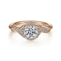 Gabriel & Co. "Shae" Crossover Halo Diamond Engagement Ring