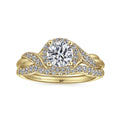 Gabriel & Co. "Shae" Crossover Halo Diamond Engagement Ring